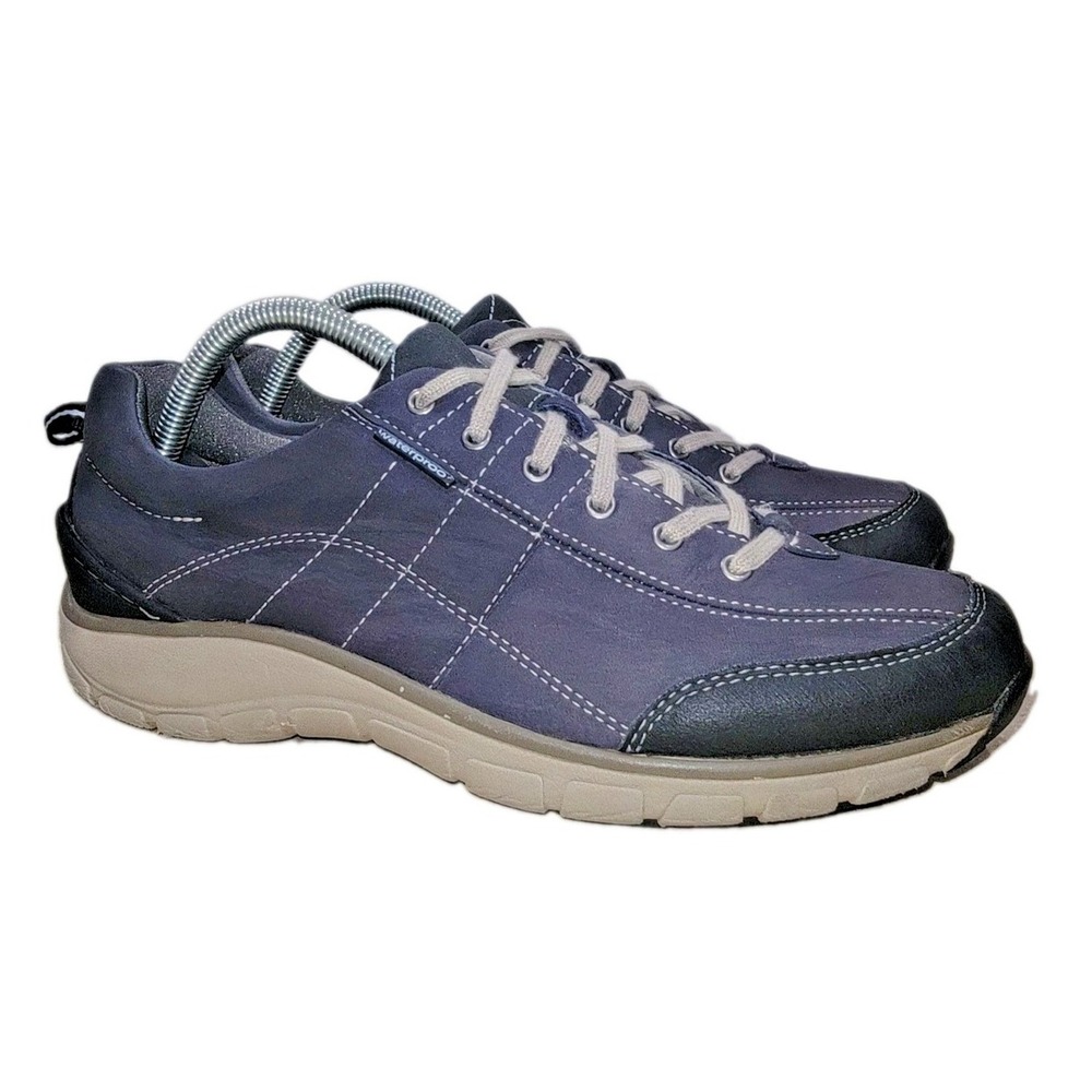 Clarks Outdoor Wave Walk Waterproof Gray Blue leather Women's Shoes Size 10 M